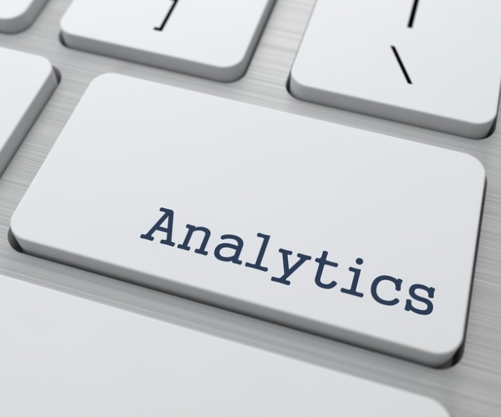 Analytics Concept. Button on Modern Computer Keyboard with Word Analytics on It.