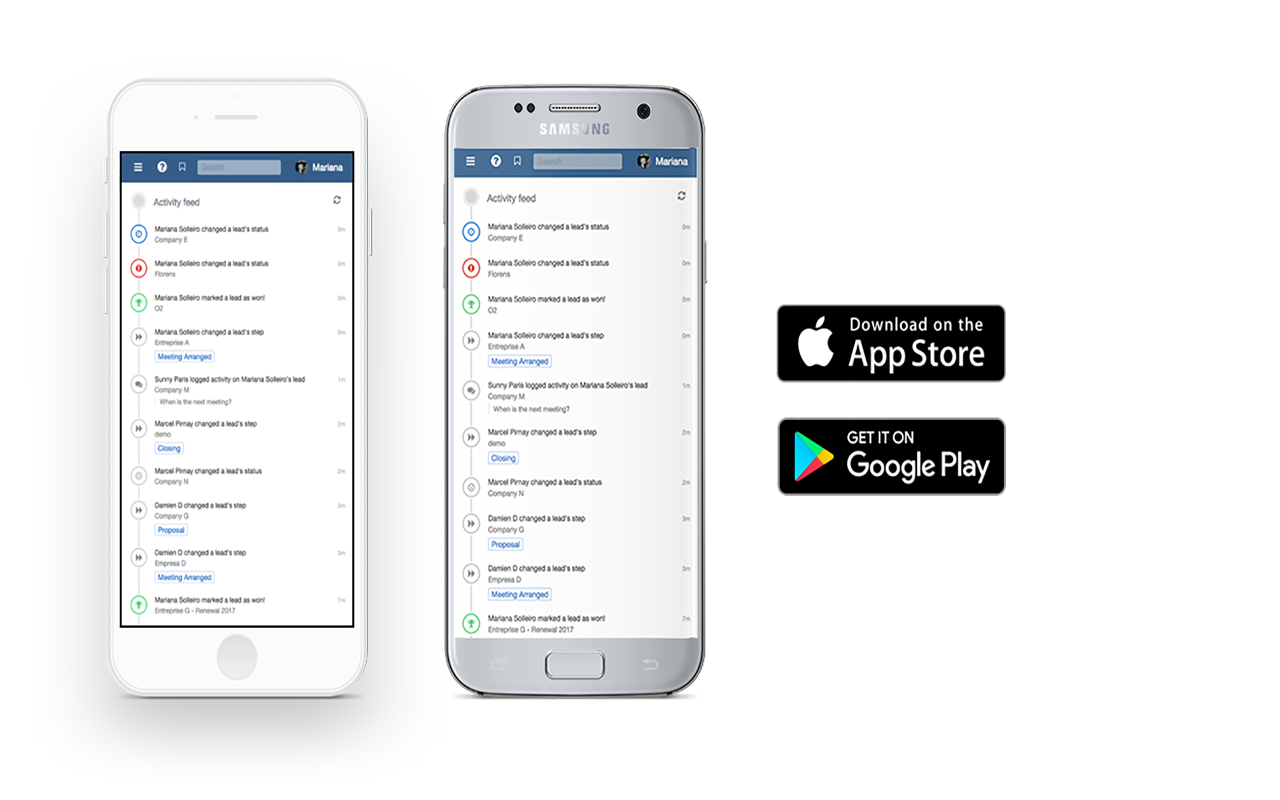 Aplicación NoCRM disponible en móvil